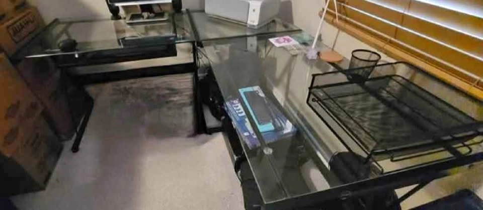 Glass Corner Desk