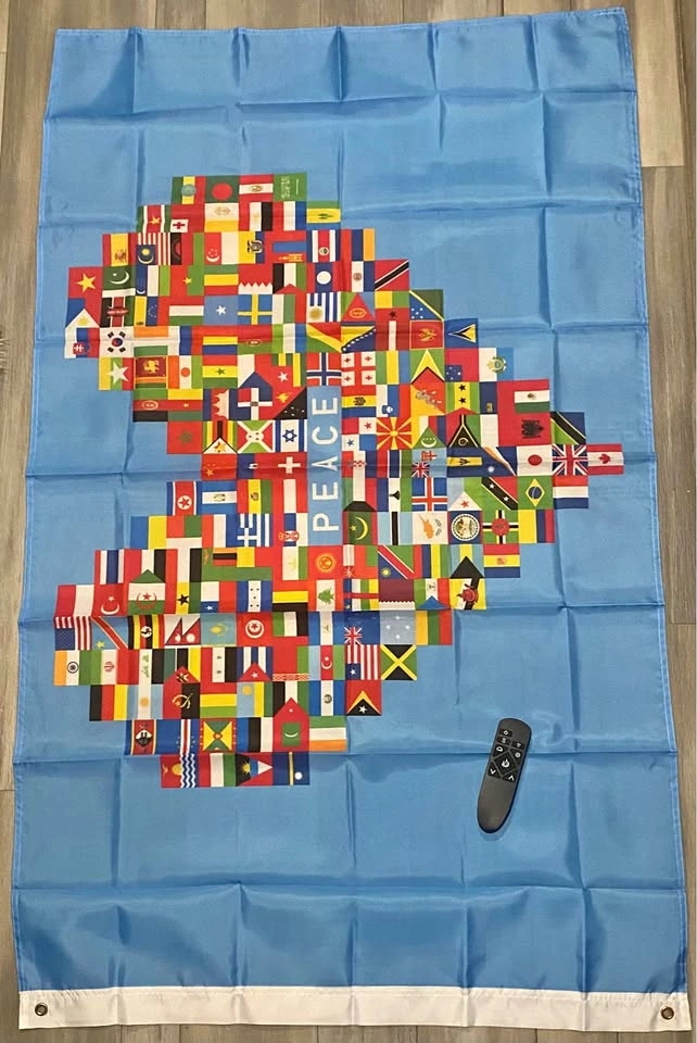 Free delivery New World Peace Heart Flag