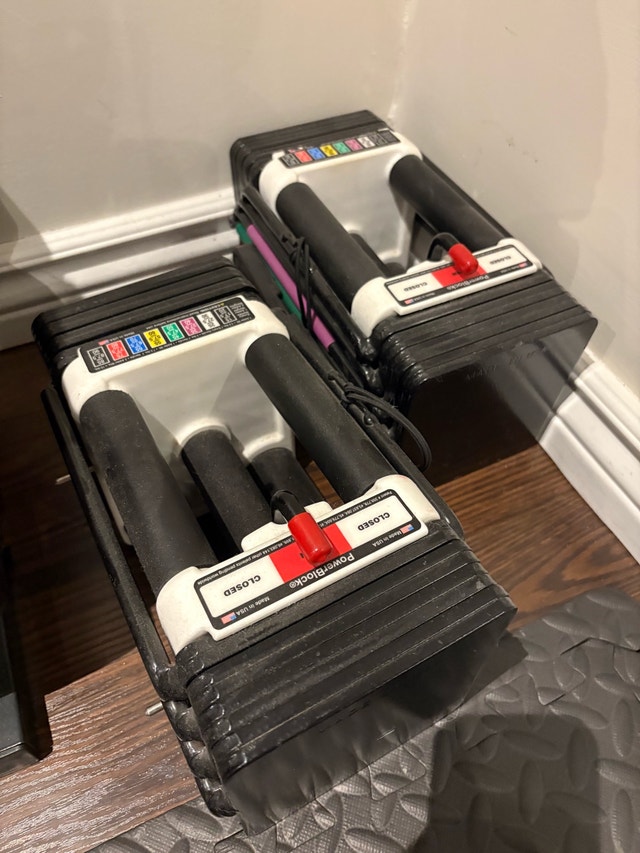 Pair of PowerBlock Adjustable Dumbbells - Great Condition