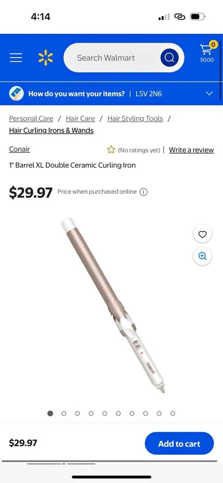 1" Barrel XL Double Ceramic Curling Iron - New