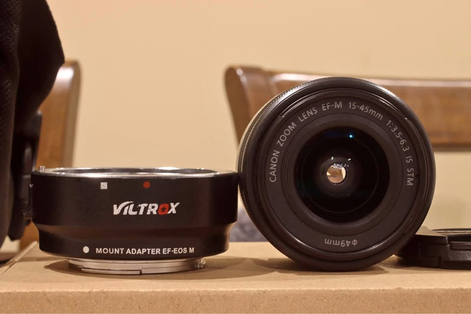 Canon EF-M 15-45mm STM Lens & Adapter