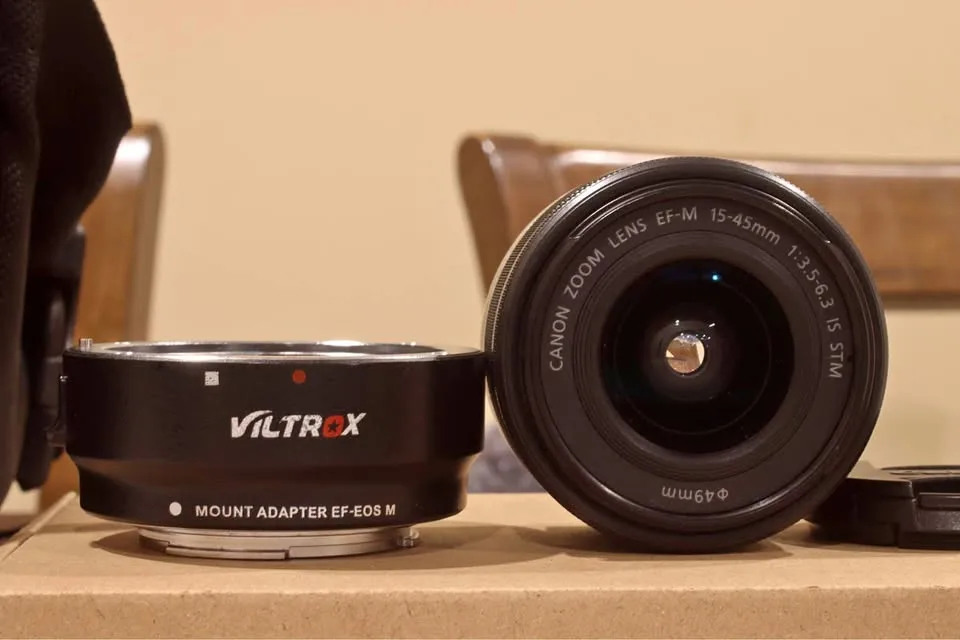 Canon EF-M 15-45mm STM Lens & Adapter
