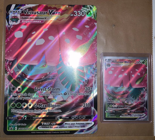 Venasaur vmax promo card with oversized card
