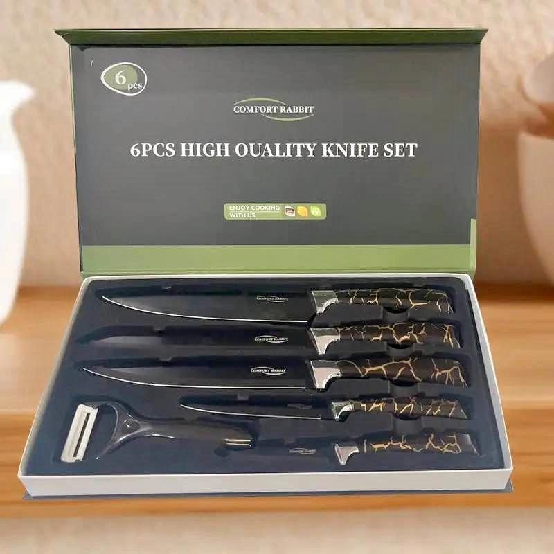 Stainless steel 6-pcs high quality kitchen knife set