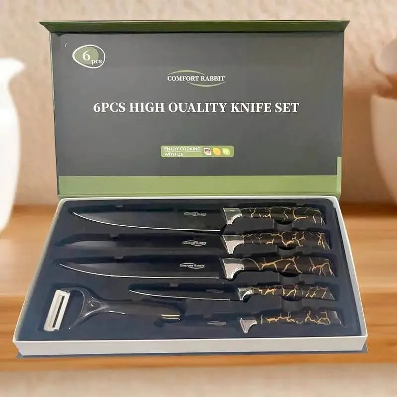 Stainless steel 6-pcs high quality kitchen knife set