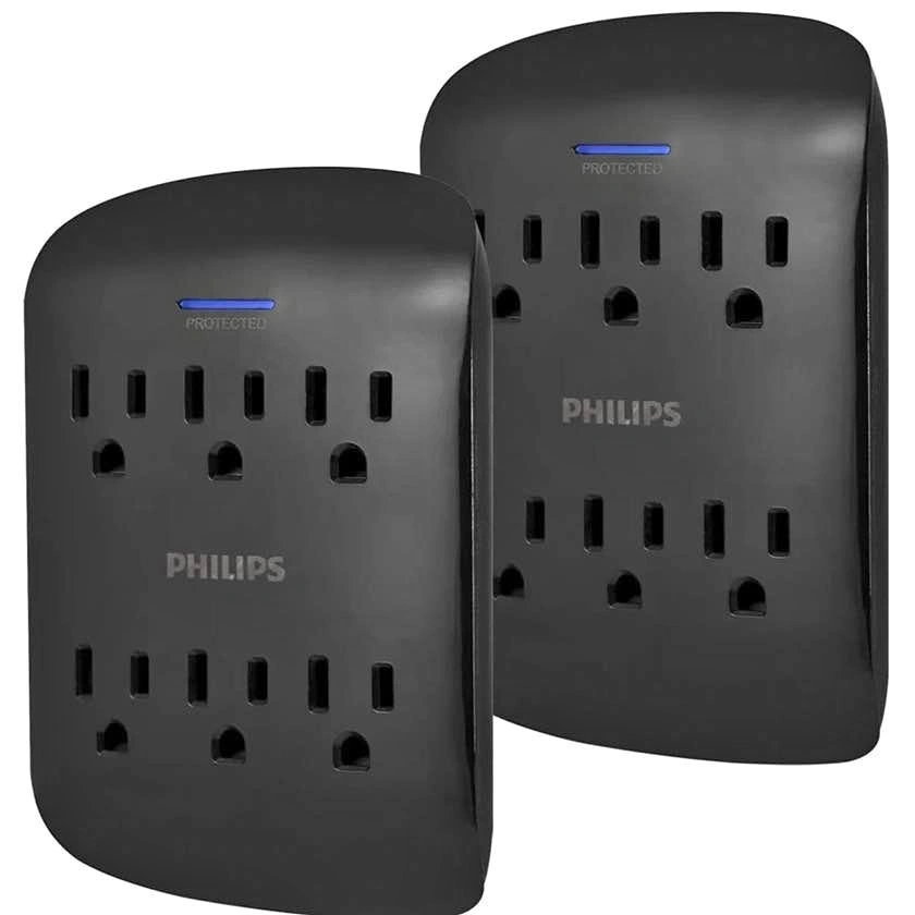 Philips 6-Outlet Extender Pack of 2