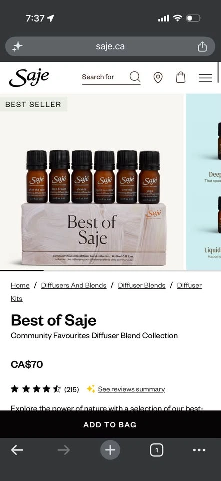 Saje Aroma Om Diffuser and Best of Saje Essential Oil Set - photo 3