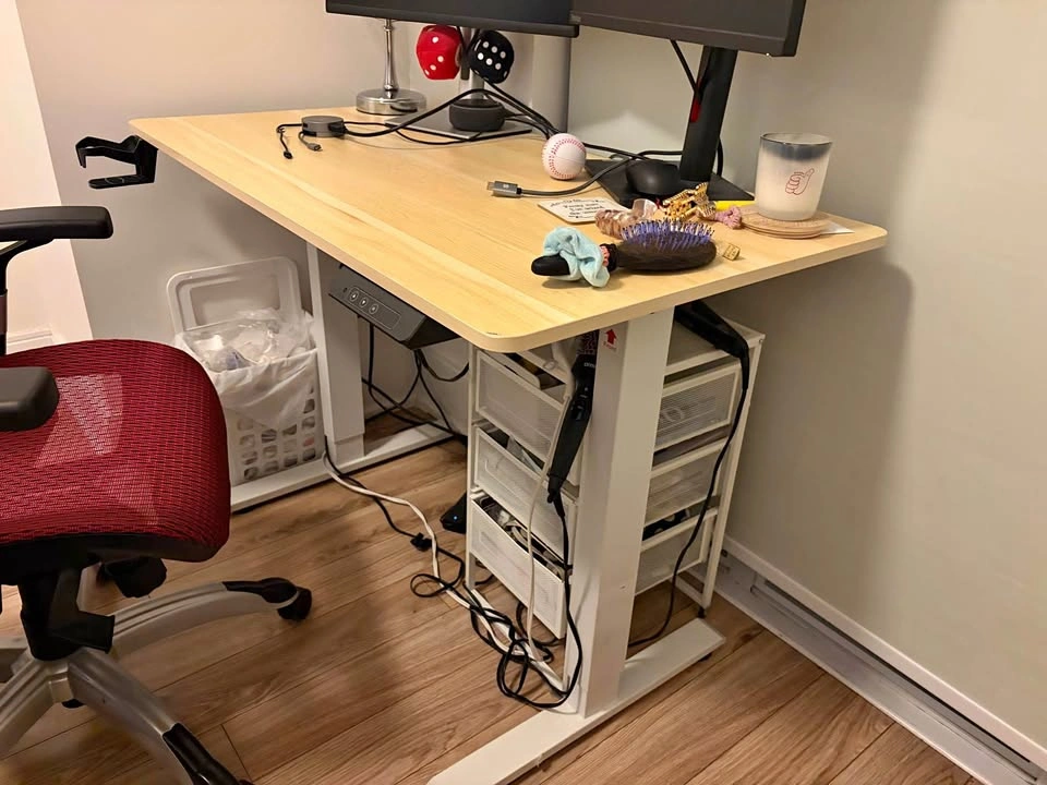 Electric Standing Desk Light Brown
