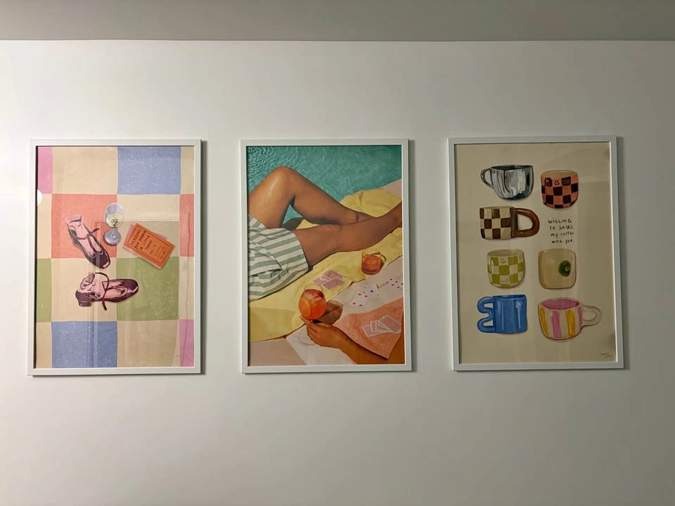 Three Framed Art Prints with IKEA FISKBO Frames