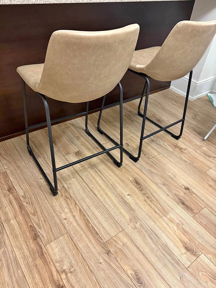 Beige Counter Height Bar Stools Set of 2