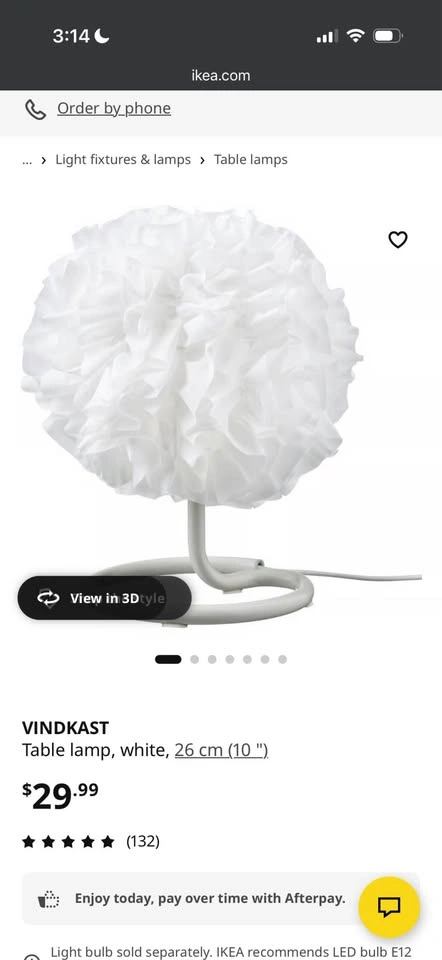 IKEA VINDRAST white table lamp - photo 2
