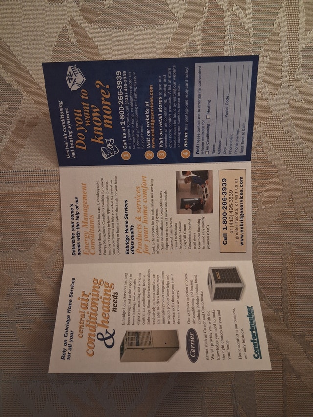 2000 Enbridge Home Services Central AC Sales Brochure - photo 2