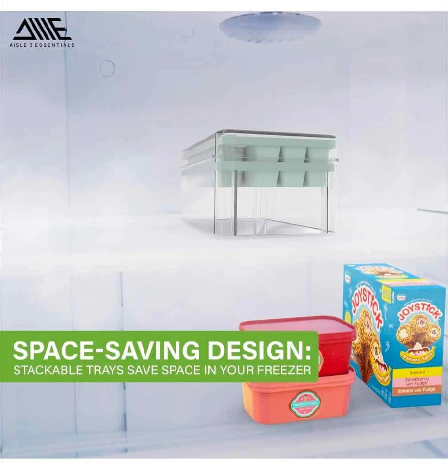 Brand New Ice Cube Tray with Lid & Storage Bin - 60 Pcs - photo 3
