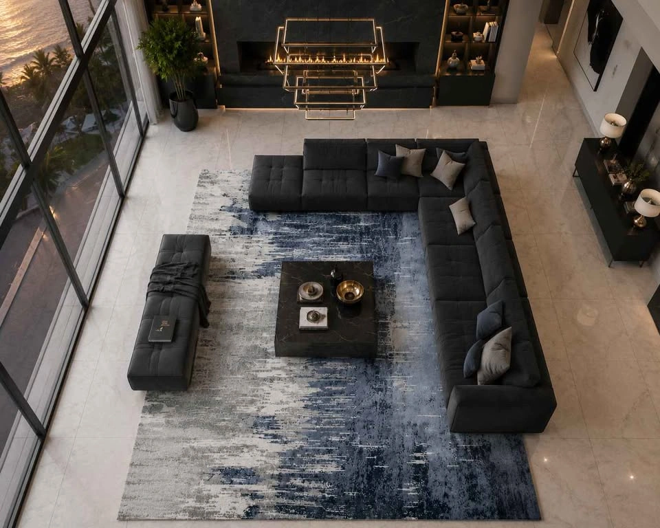 9x12 SOFT INDIGO. 💙 OMBRÉ WASHABLE AREA RUG 🆕 - photo 2