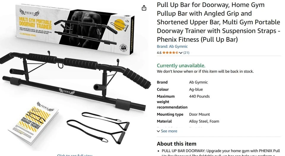 Pull Up Bar for Doorway
