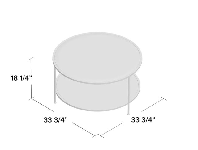 Modern Round Glass & Gold Coffee Table (Two-Tier Storage) - photo 4