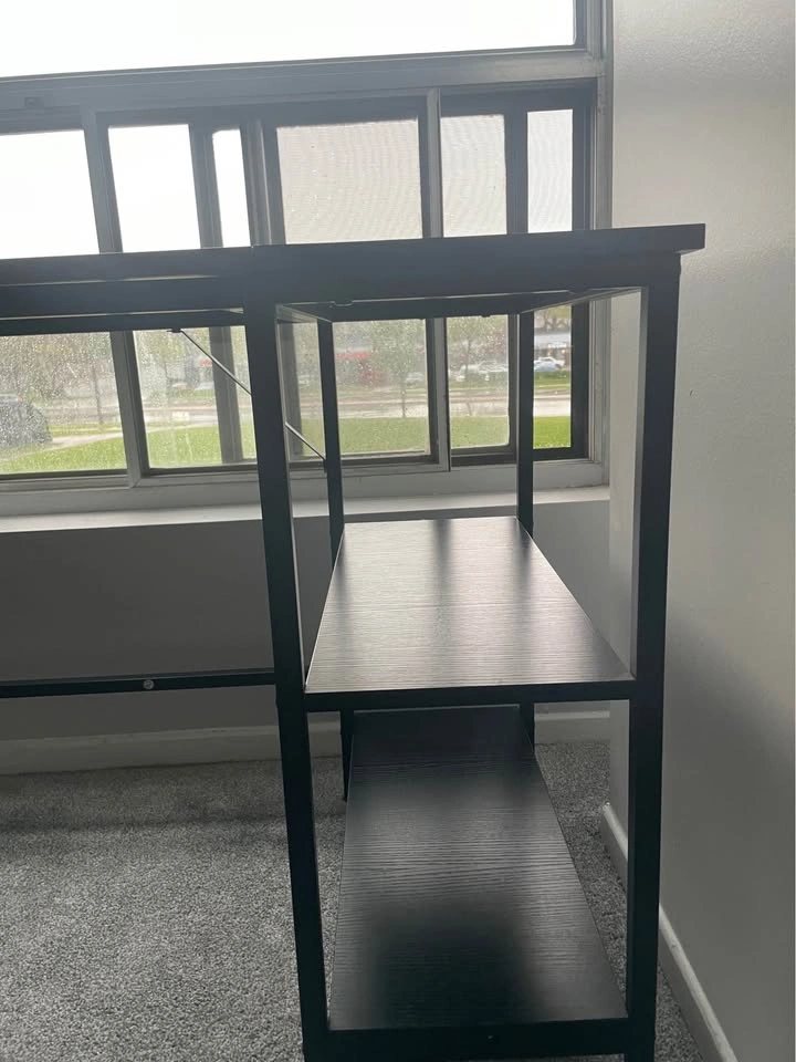 Computer Desk with Shelves - Rustic Wood and Metal - photo 3