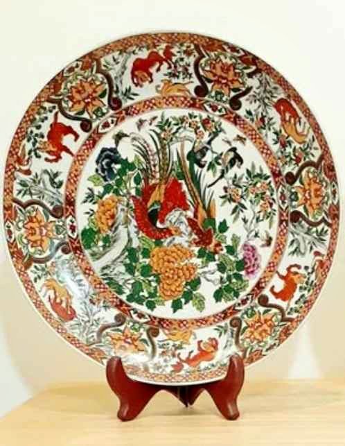 Vtg. Chinese SAJI Handmade Decorative Plate