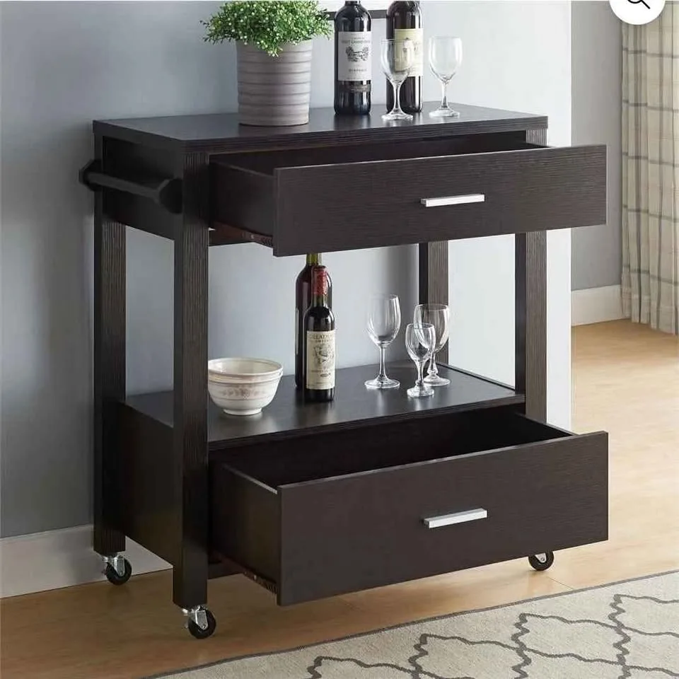 Contemporary Wood Bar Cart, BRAND NEW image indicator(8)