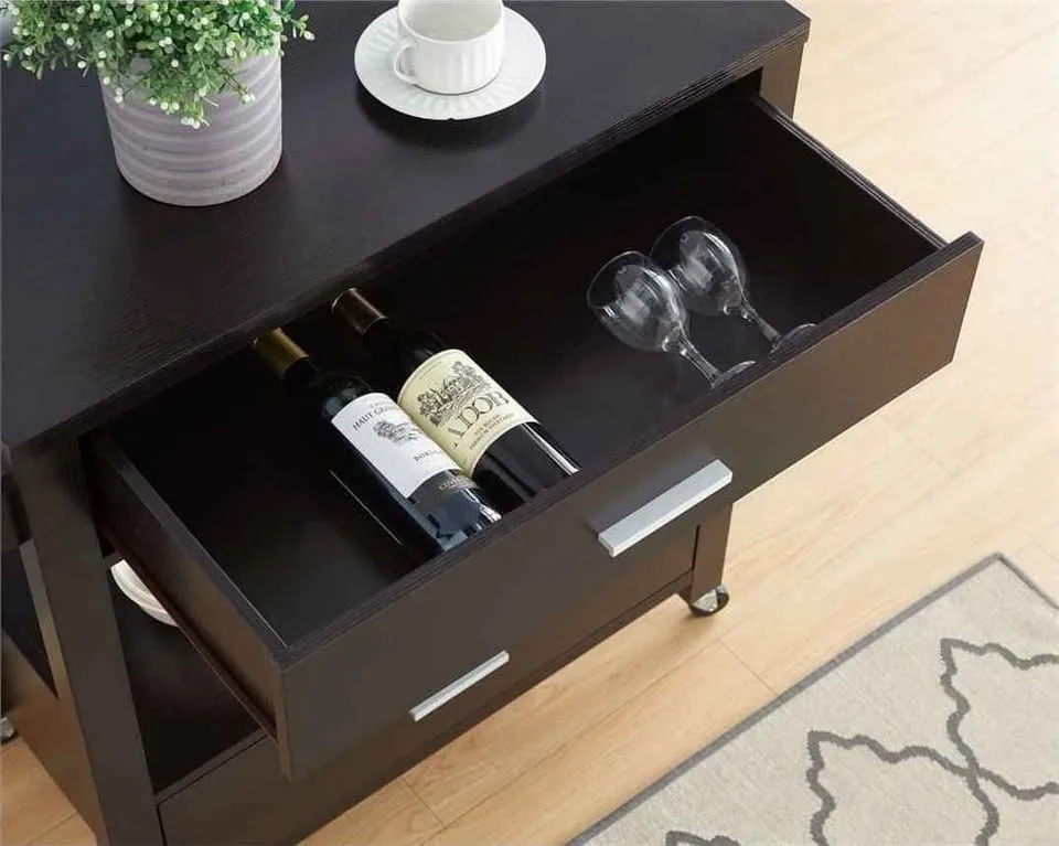 Contemporary Wood Bar Cart, BRAND NEW image indicator(9)