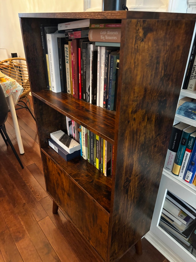 VASAGLE 2-Tier Retro Bookcase with Doors - photo 3