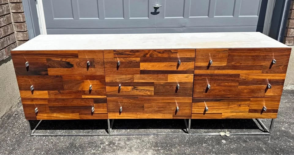 Vintage 9-Drawer Rosewood Dresser / Credenza