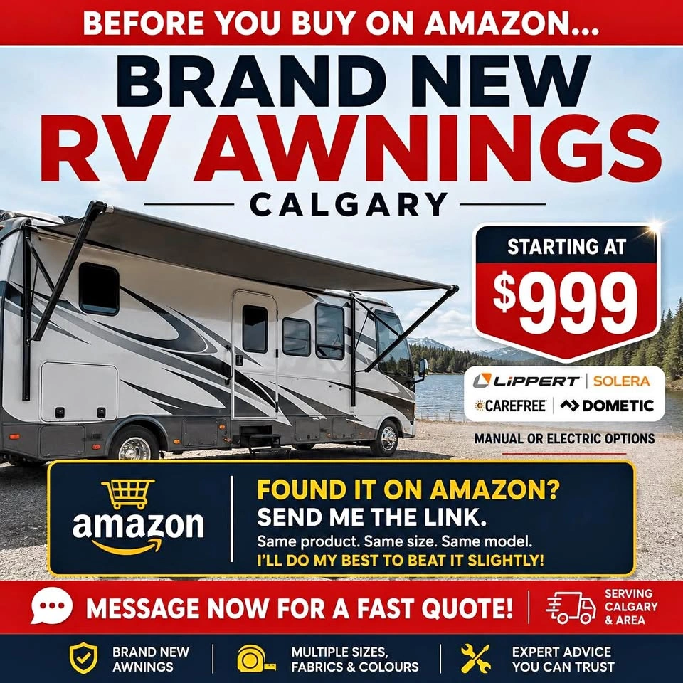 New RV Awnings and Fabric / Hardware Calgary From $499