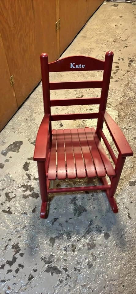 Kids wooden rocking chair.