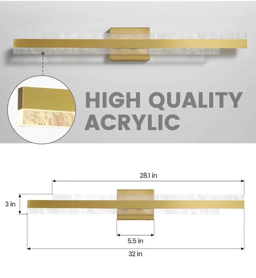 HAHZT Vanity Light Brushed Gold 32 inch BRAND NEW image indicator(3)