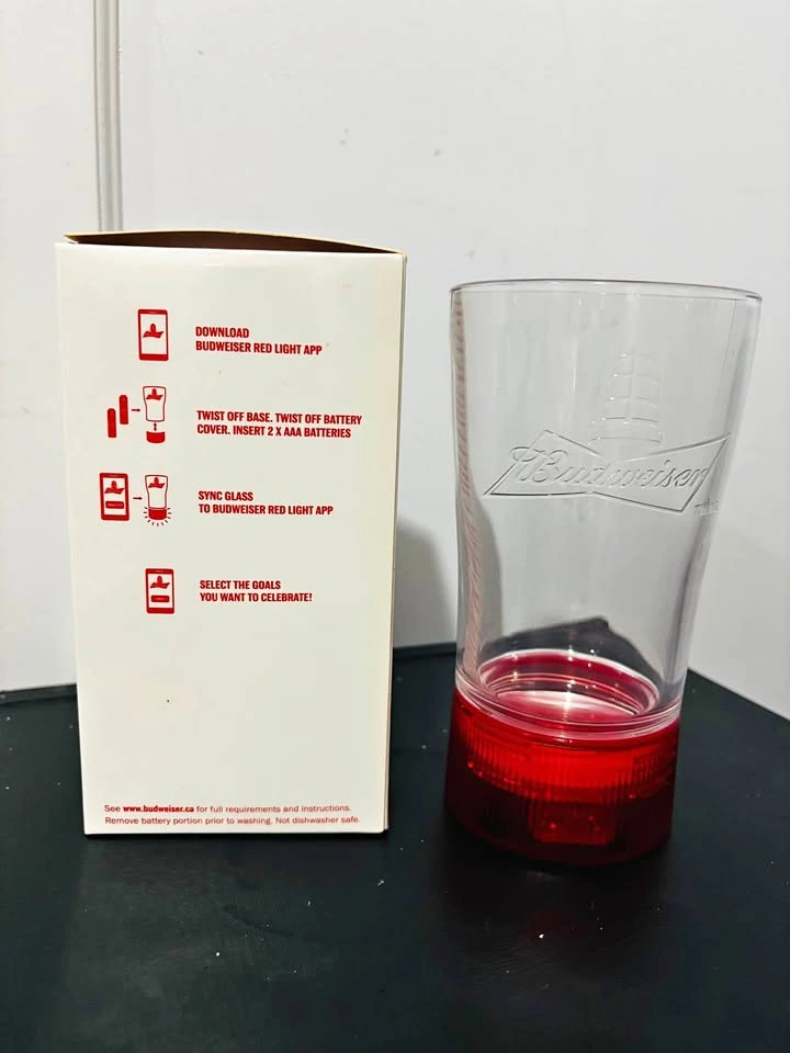 Budweiser Red Light Beer Glass
