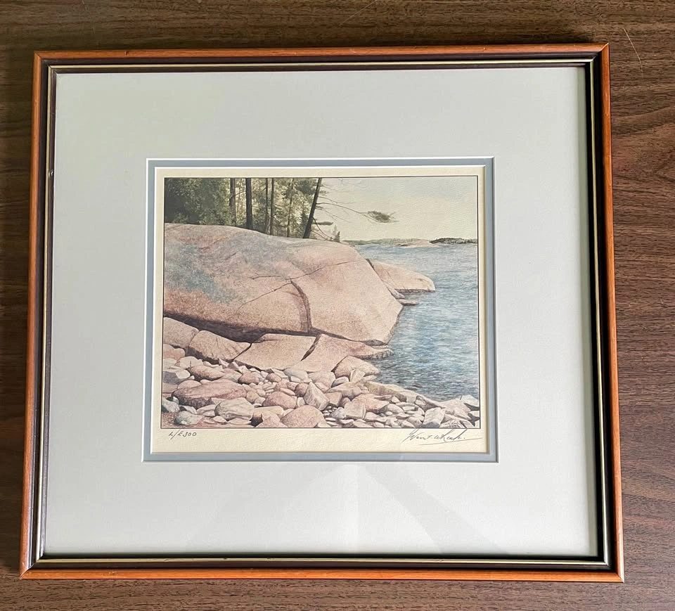 Vintage Limited Edition Print of a Rocky Shore by Ivan Wheale