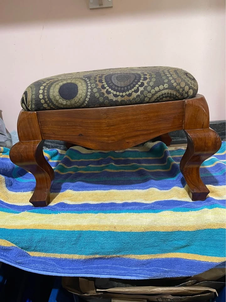 Antique Ottoman Solid Wood Upholstered - photo 2