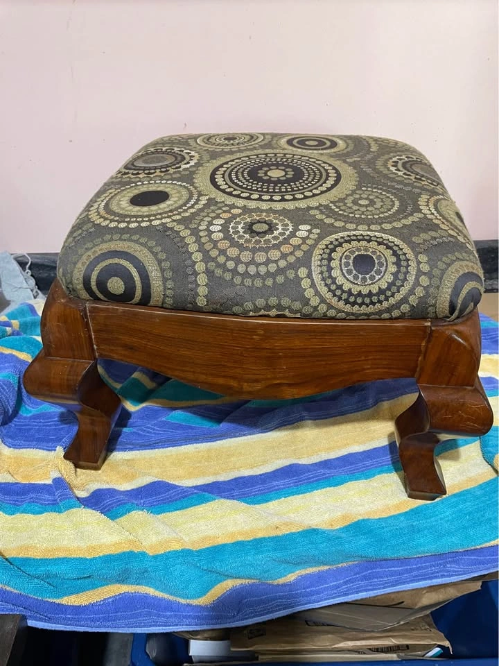 Antique Ottoman Solid Wood Upholstered - photo 3