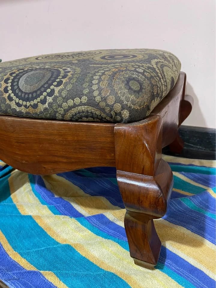 Antique Ottoman Solid Wood Upholstered - photo 4