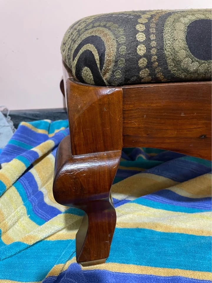 Antique Ottoman Solid Wood Upholstered - photo 5