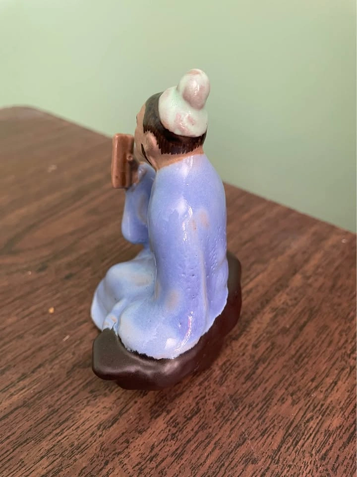 Weekend Sale! Vintage Handmade Scholar Mud man figurine - photo 2