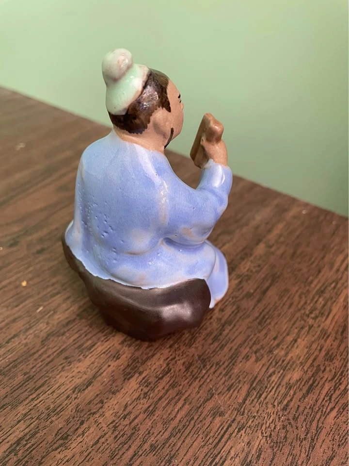 Weekend Sale! Vintage Handmade Scholar Mud man figurine - photo 3