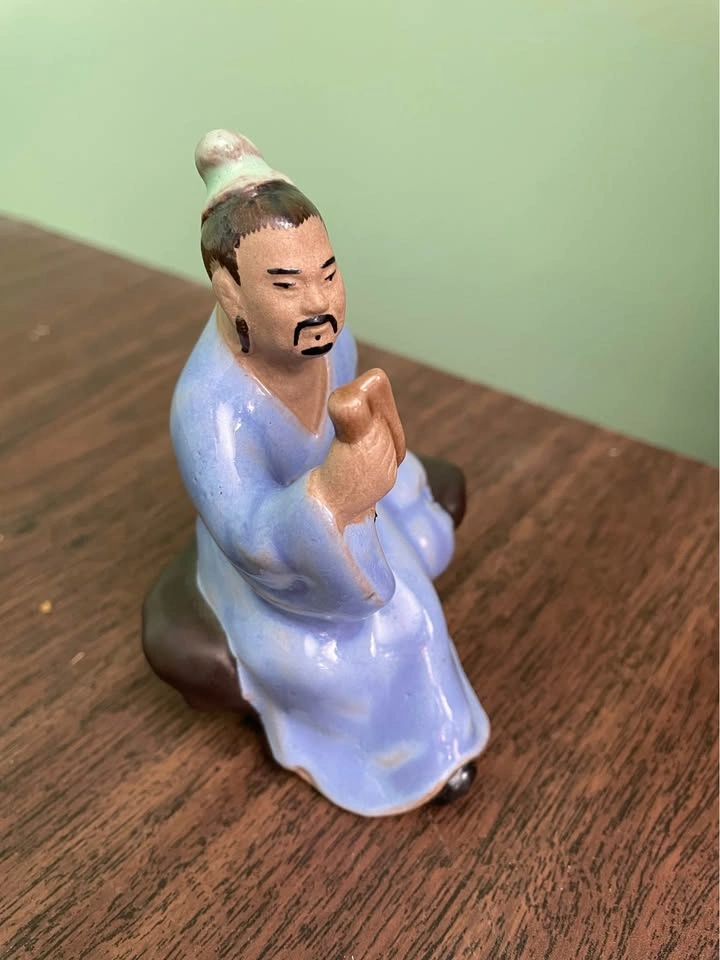 Weekend Sale! Vintage Handmade Scholar Mud man figurine - photo 4