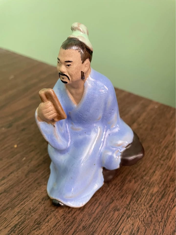 Weekend Sale! Vintage Handmade Scholar Mud man figurine - photo 5