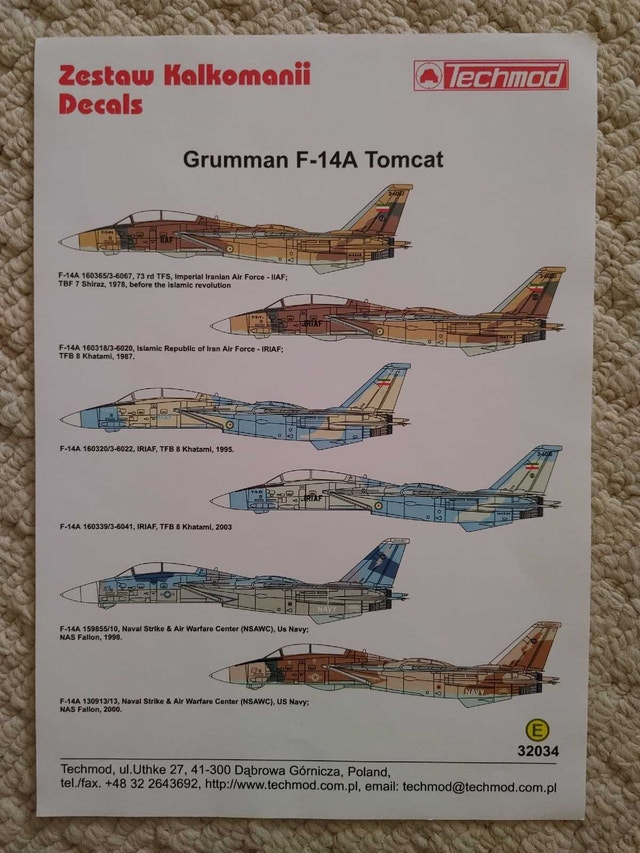 1/32 F-14A and MiG-21MF Decals - photo 4