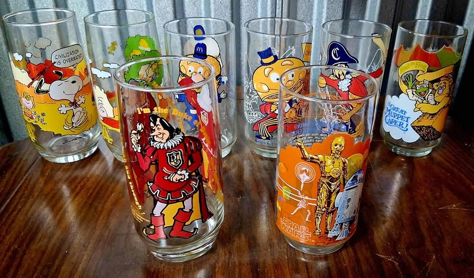 McDonald's & Burger King Collector Glasses (1970s)