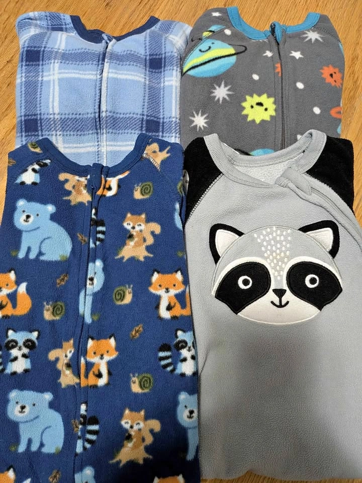 4 Fleece PJs (Onesies) - 12-18 Months