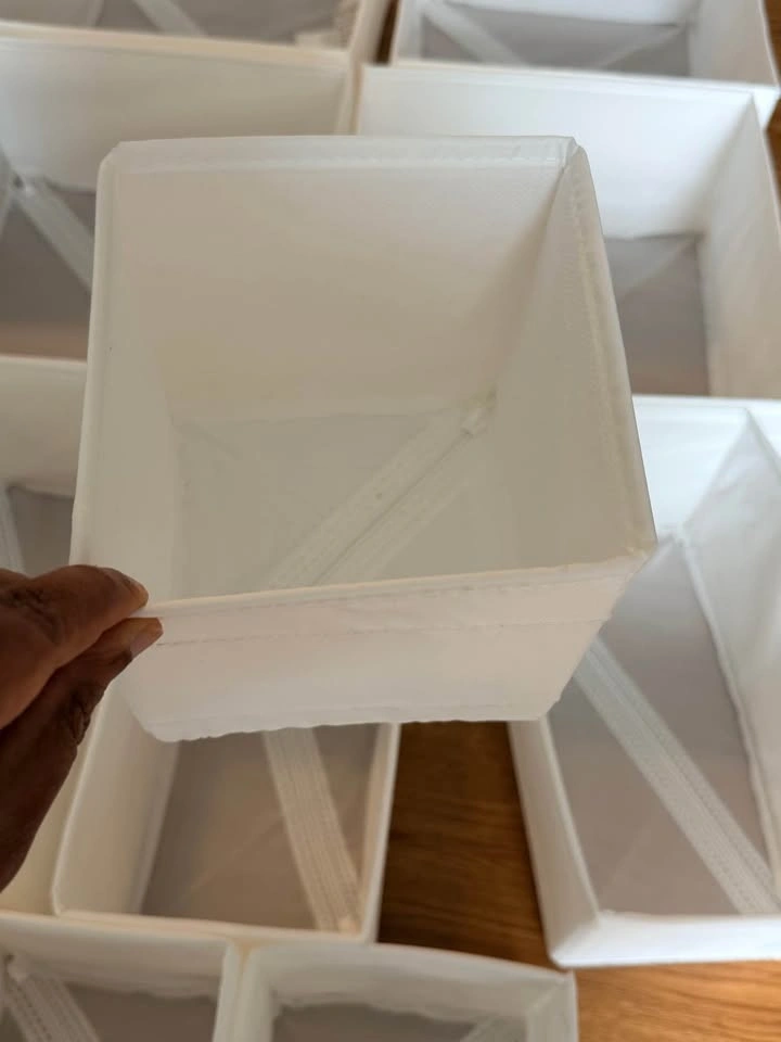 Collapsible Fabric Storage Bins - Grey & White Organizers set - photo 2