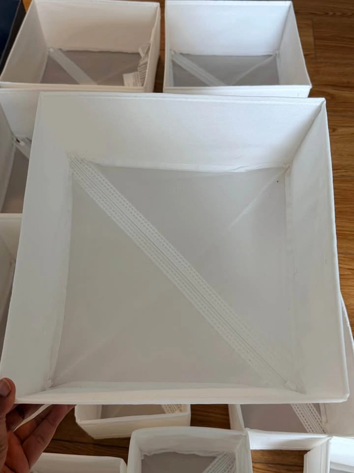 Collapsible Fabric Storage Bins - Grey & White Organizers set - photo 4