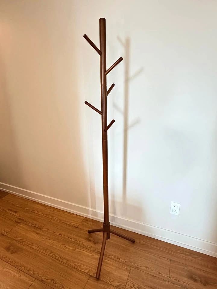 Wooden Coat Rack Tree Stand - Modern Style