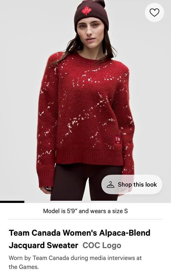Lululemon Team Canada Alpaca Blend Sweater XS