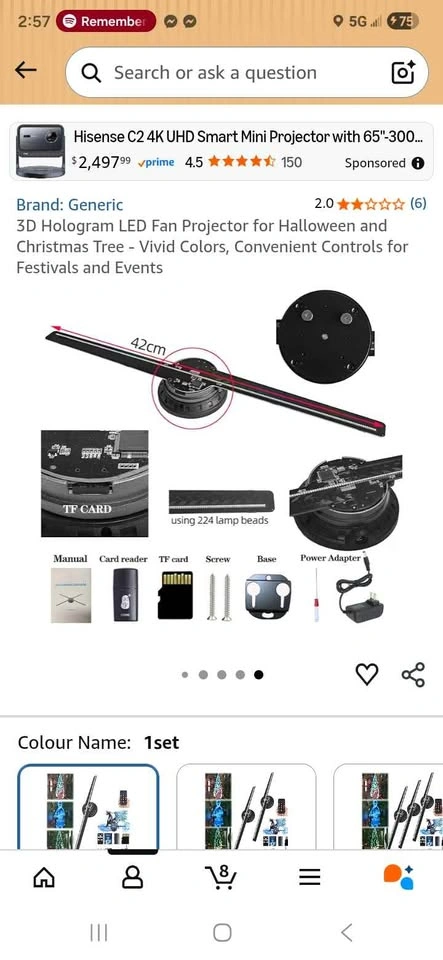 42cm Long Holographic Led Fan - photo 2