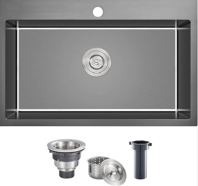 Black Stainless Steel Drop-in Sink