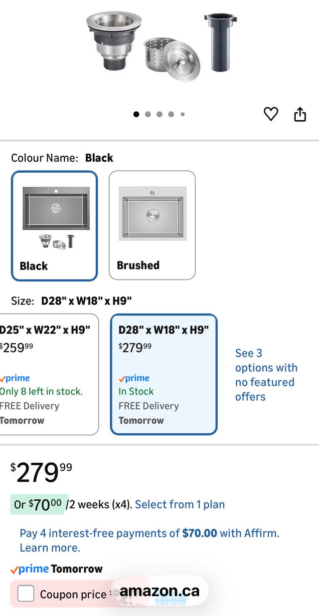 Black Stainless Steel Drop-in Sink - photo 2