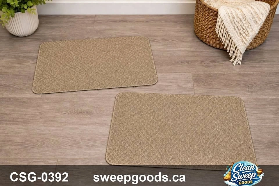 Neutral Patterned Kitchen Floor Mats (Set of 2)
